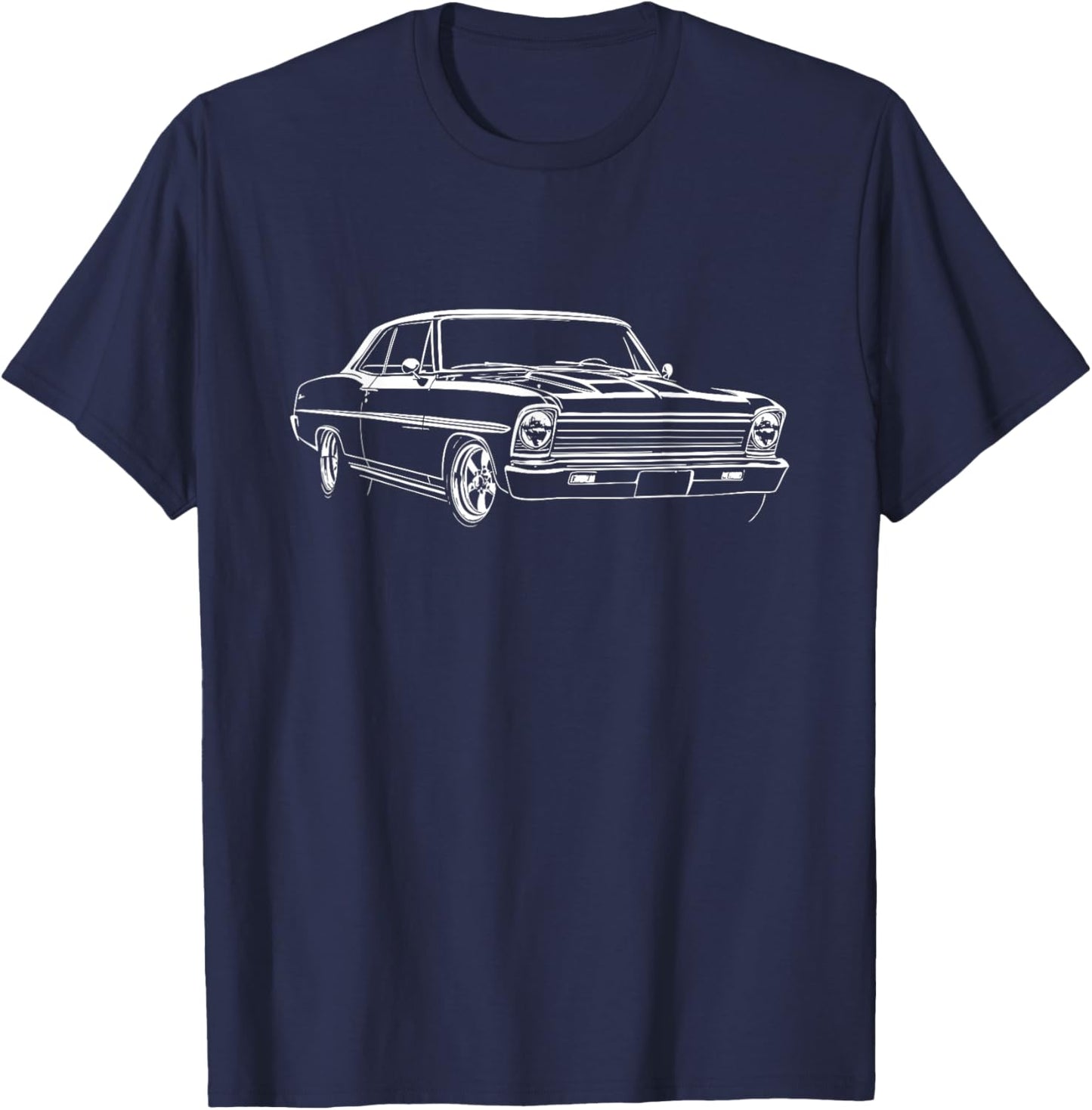 1966-1967 Nova SS Muscle Car Silhouette Pro Touring Nova SS T-Shirt - T-Shirt | Navy