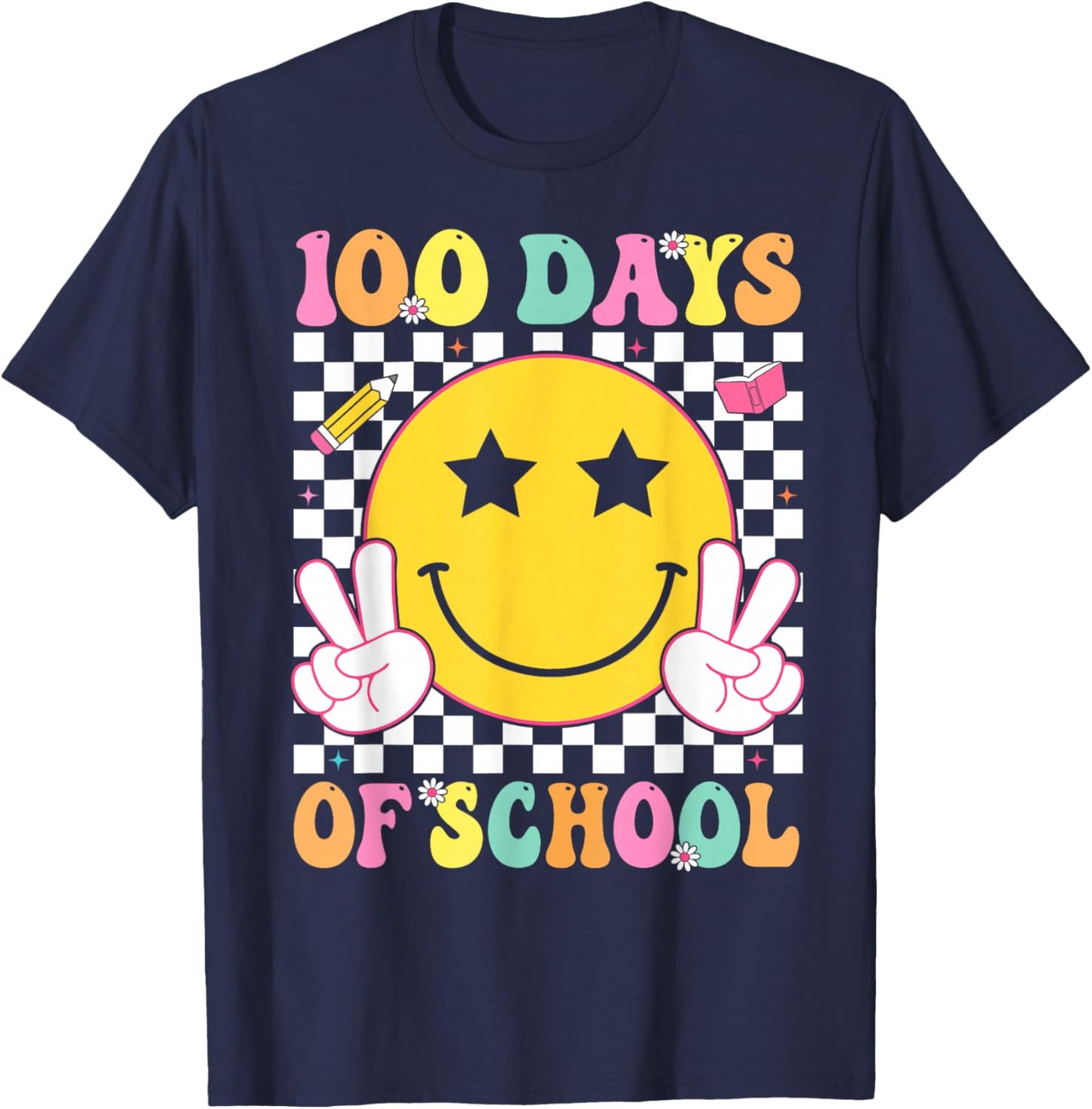 100 Days of School Boys Kids 100th Day of School Teacher T-Shirt - T-Shirt | Navy