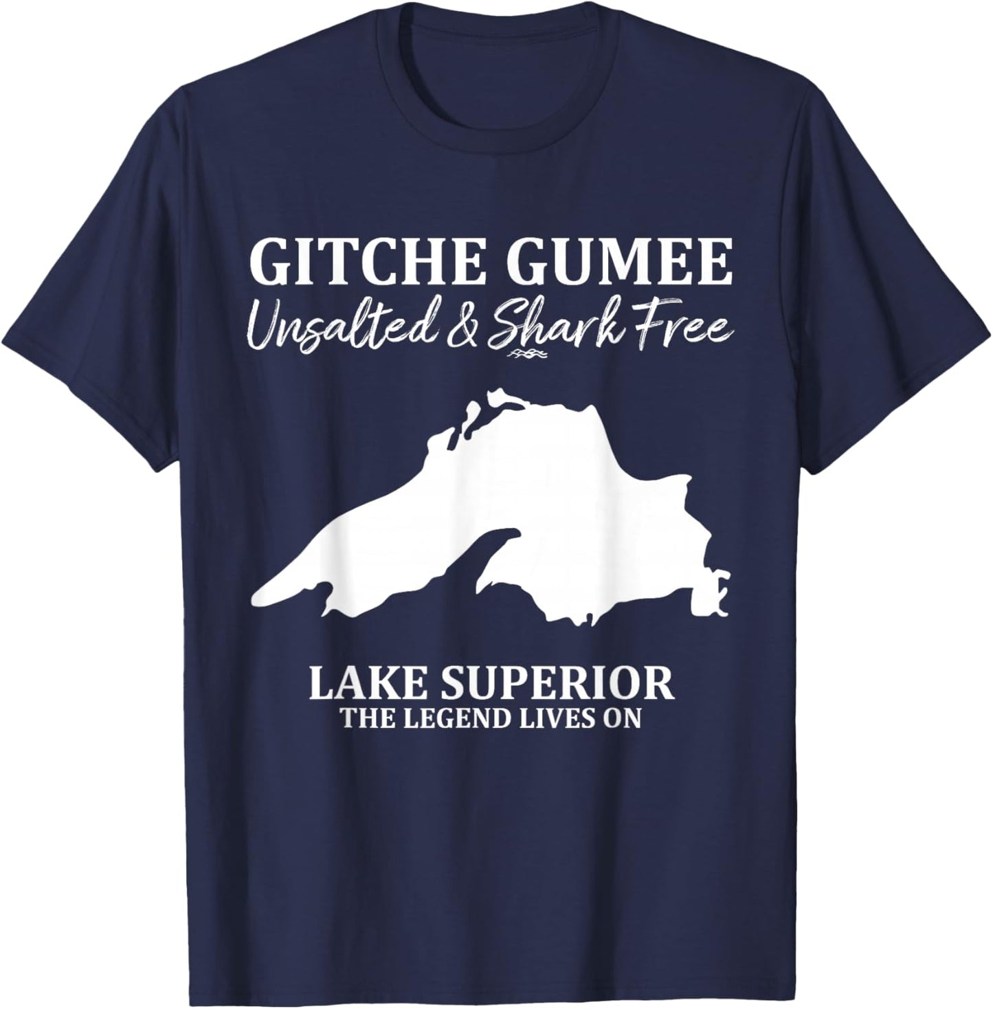Superior, Great Lake, Gitche Gumee Apparel Lakes Gifts T-Shirt - T-Shirt | Navy