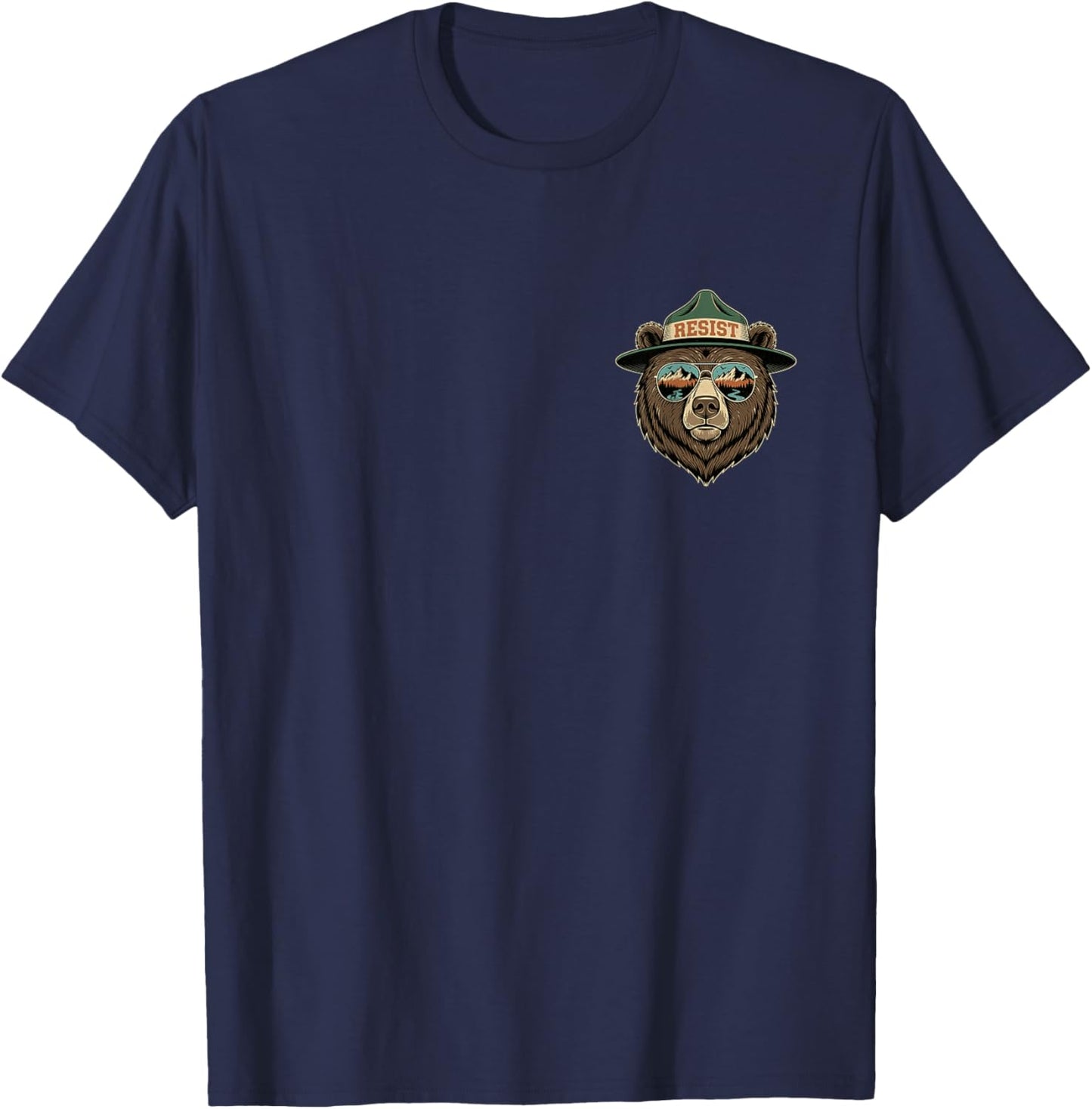 Resist Save National Parks Protect Hiking Camping T-Shirt - T-Shirt | Navy