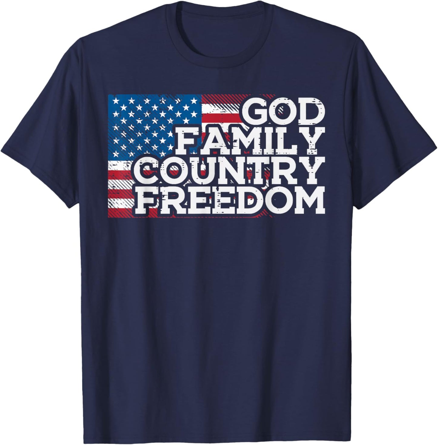 Christian Religious God Jesus Patriotic Men Women Kids T-Shirt - T-Shirt | Navy