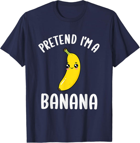 Pretend I'm A Banana Kids Funny Banana Halloween Costume T-Shirt - T-Shirt | Navy