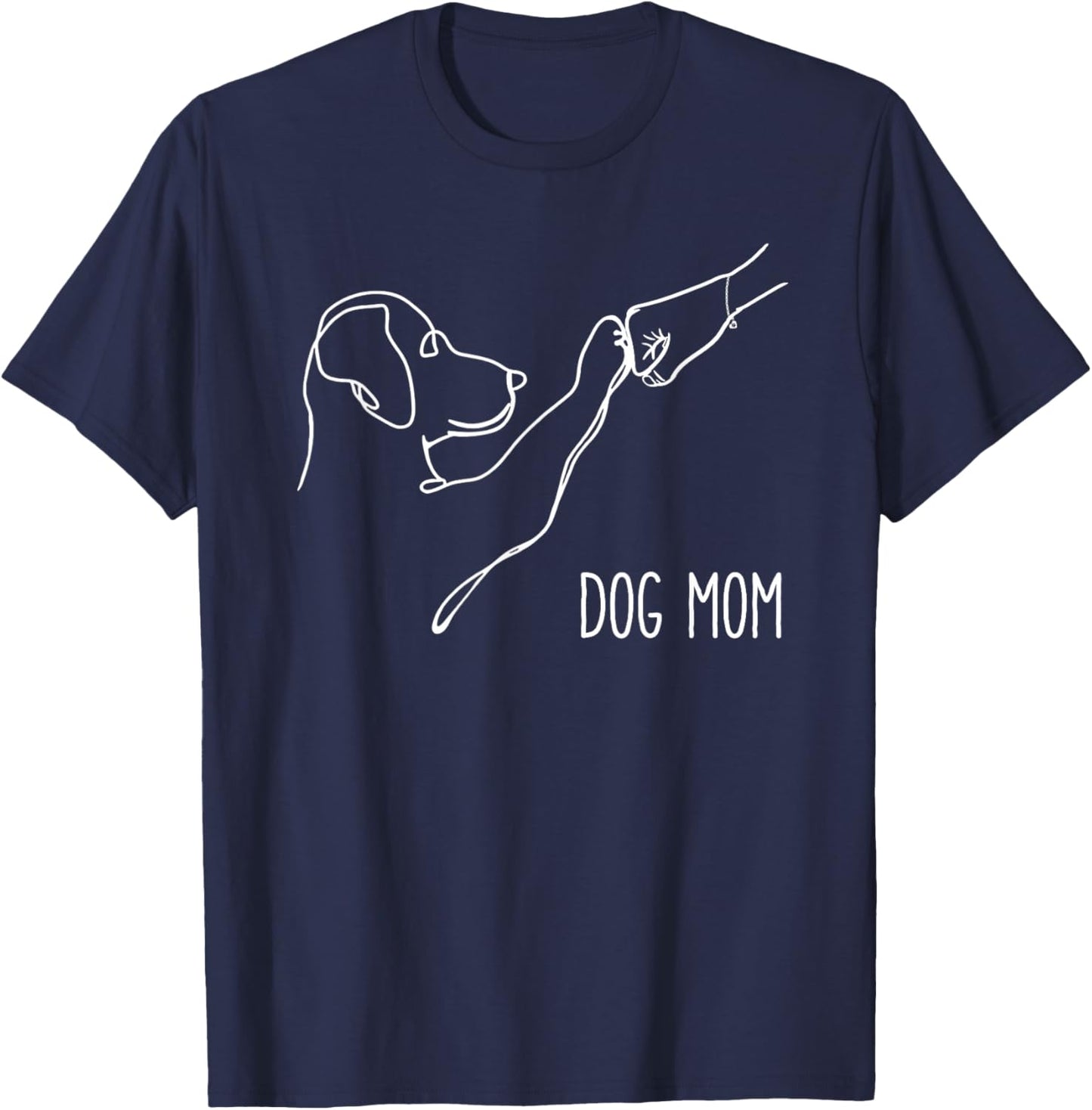 Woman and Dog Fist Bump, Dog Mom, Mother's Day, Labrador T-Shirt - T-Shirt | Navy