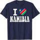 I Love Namibia Heart Flag Retro Travel Souvenir T-Shirt - T-Shirt | Navy