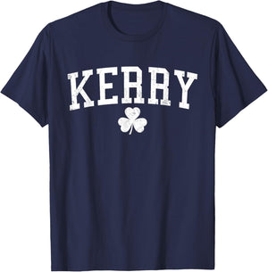 Kerry Ireland St Patricks Day Vintage Distressed Shamrock T-Shirt - T-Shirt | Navy