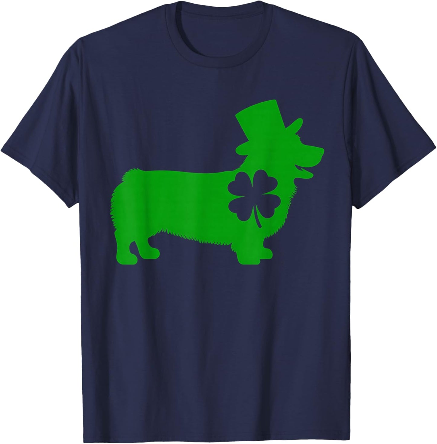 Cute Corgi Dog Shamrock St Patrick's Day Design Ideas Fun T-Shirt - T-Shirt | Navy