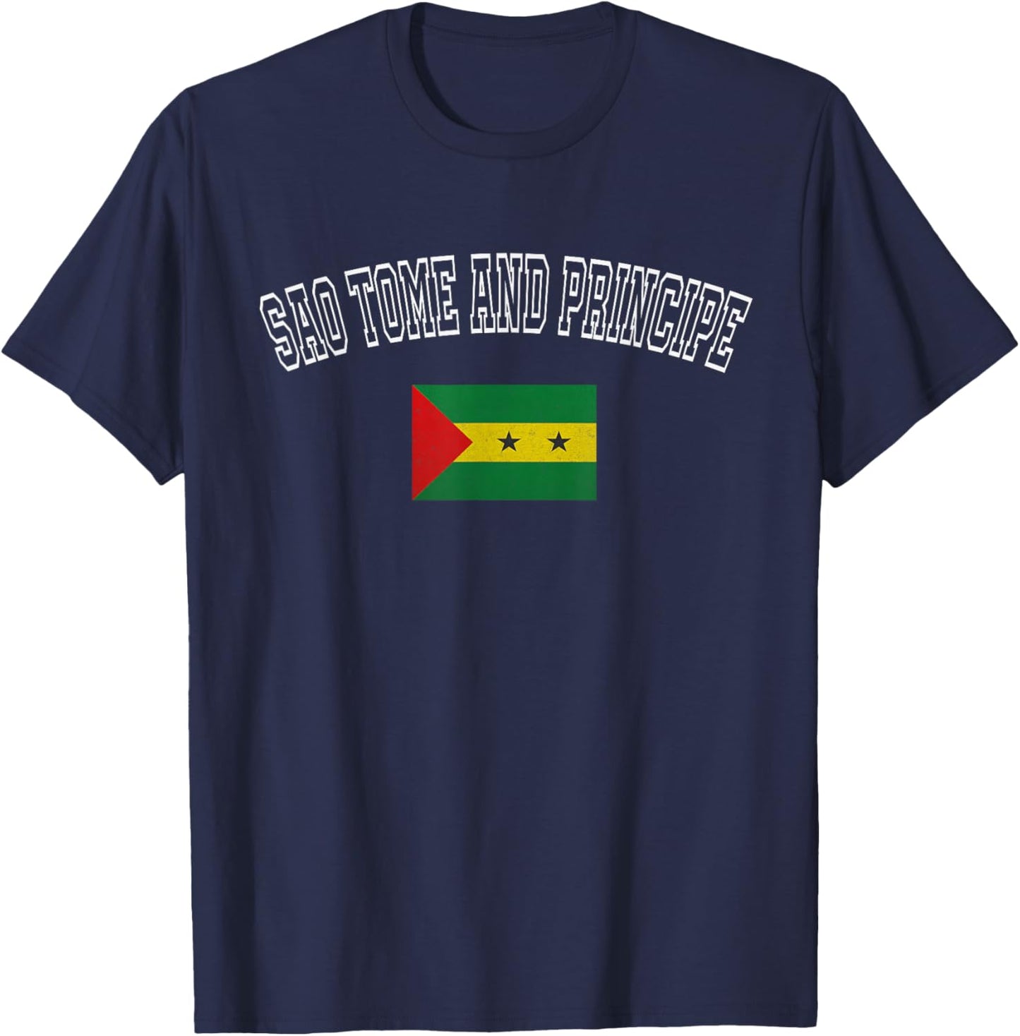 SAO Tome and Principe Flag Vintage Retro Heritage Design T-Shirt - T-Shirt | Navy