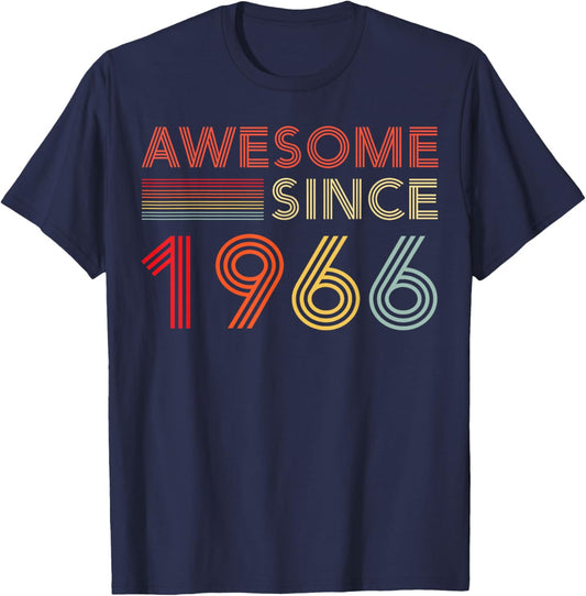 Awesome 60 Birthday Decorations Men 60yr 1966 60th Birthday T-Shirt - T-Shirt | Navy