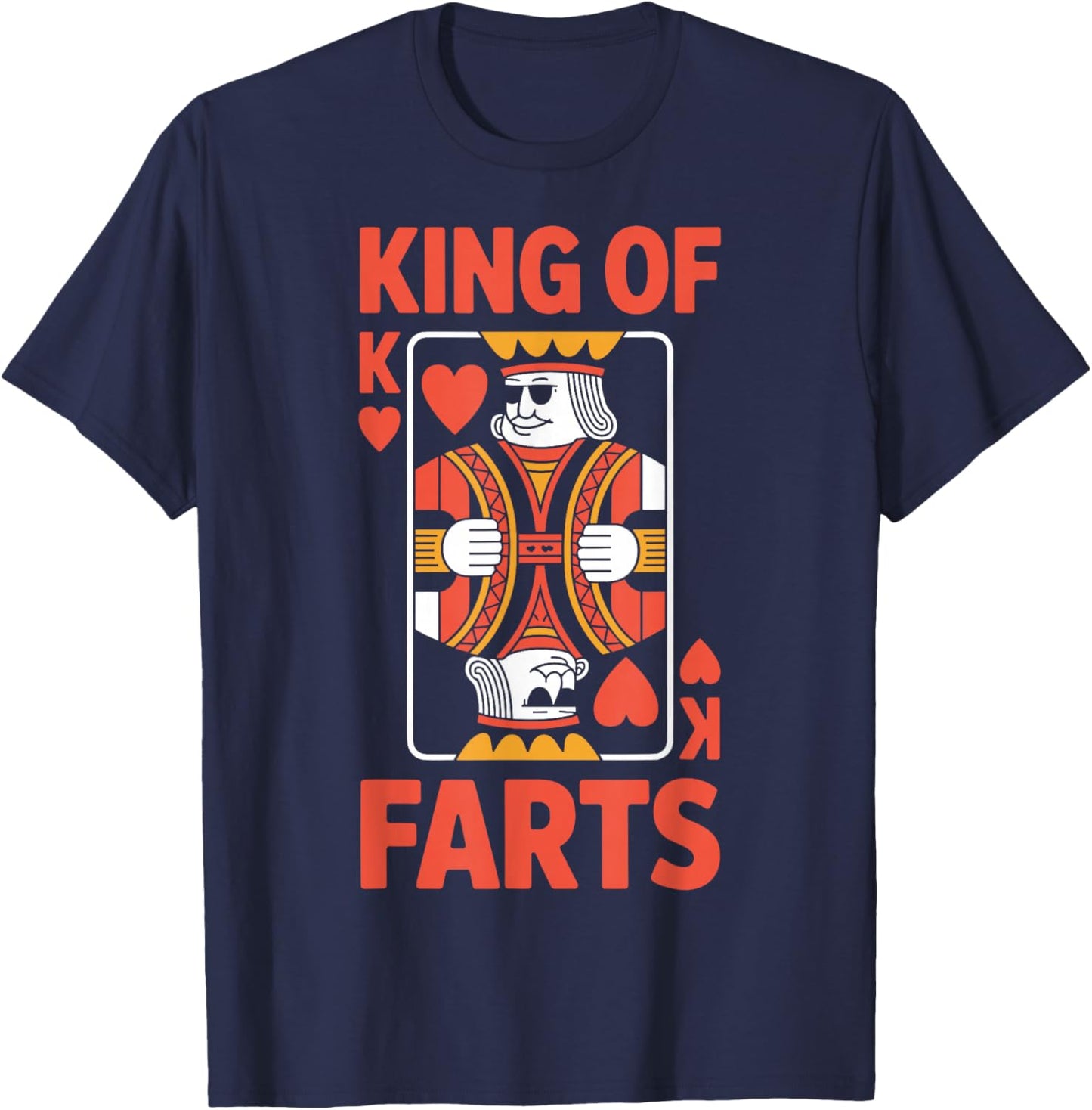 King of Farts Funny Poker Playing Card Humor T-Shirt - T-Shirt | Navy