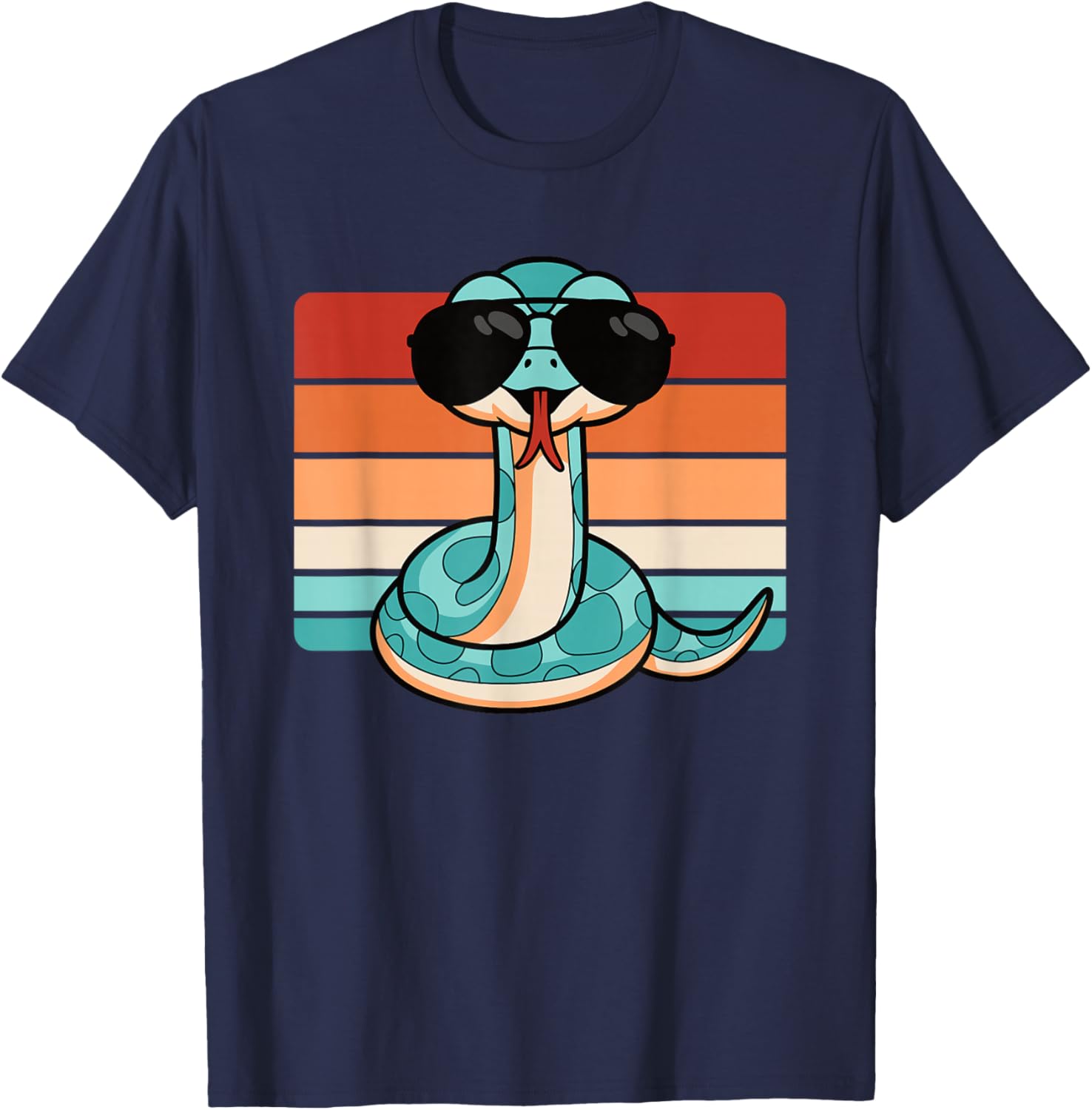 Cool Retro Snake Lover Funny Reptile Men Boys Kids T-Shirt - T-Shirt | Navy