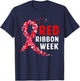 We Wear Red for Red Ribbon Week Awareness Men Women Heart T-Shirt - T-Shirt | Navy