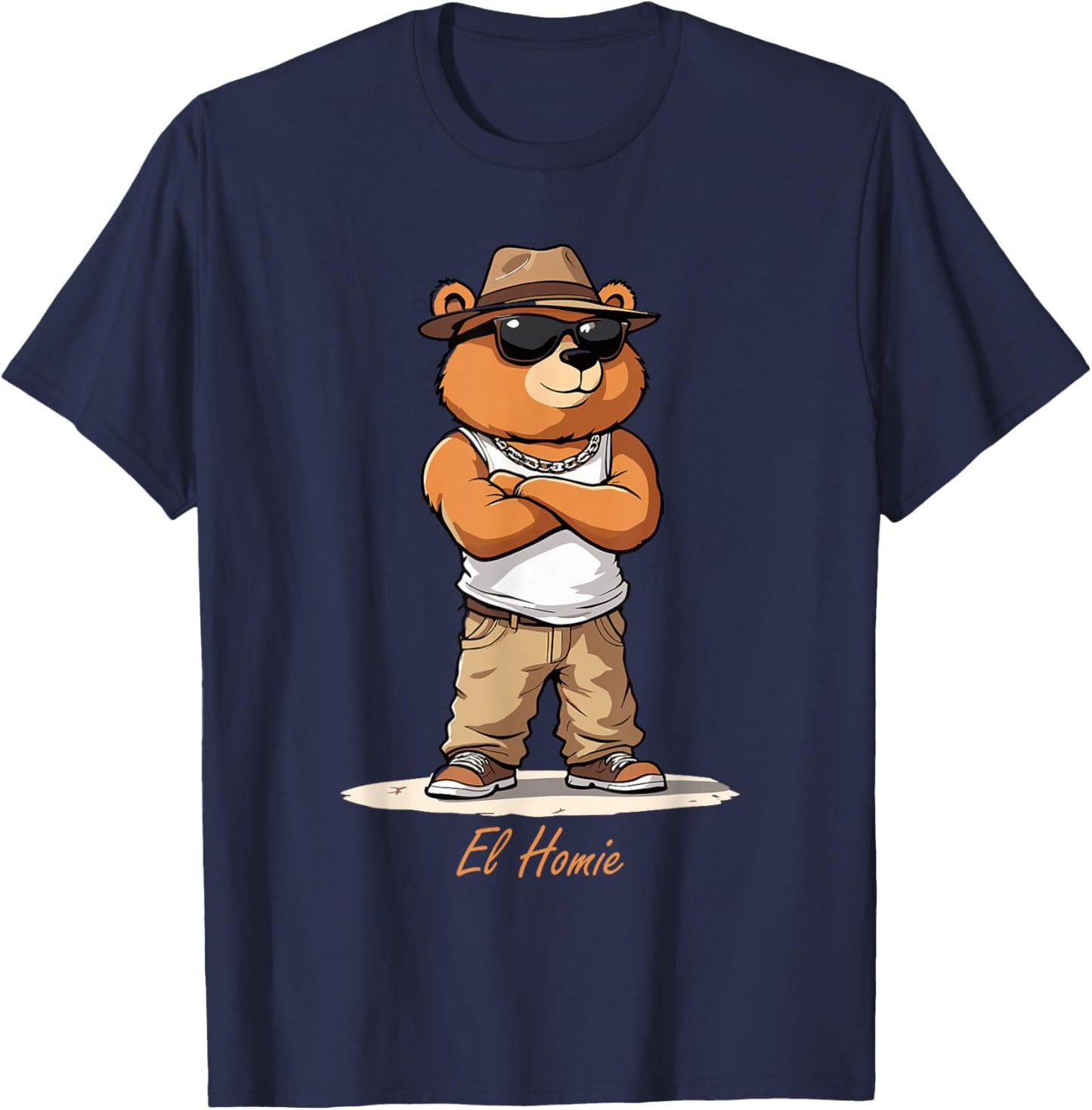 El Homie Cholo Bear T-Shirt - T-Shirt | Navy