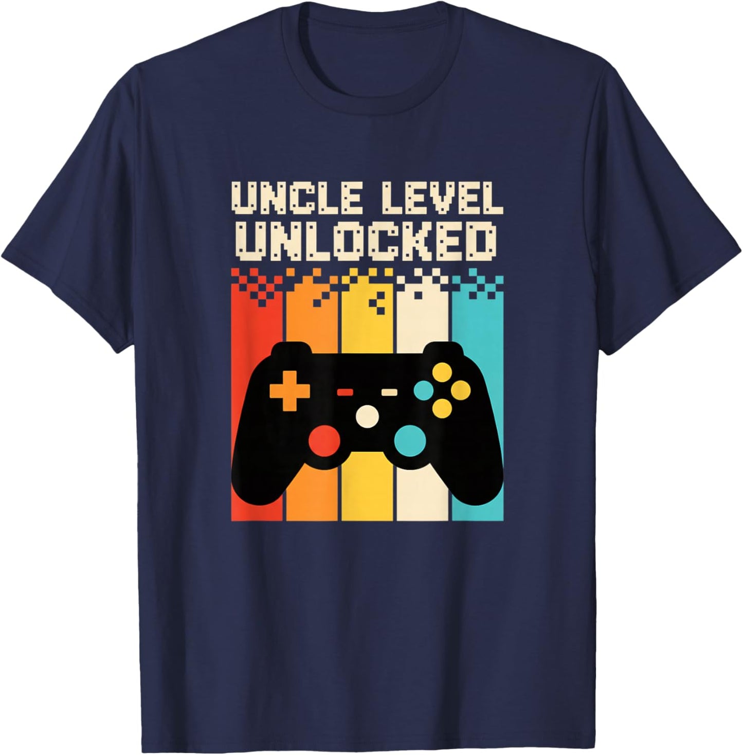 Uncle Level Unlocked Kids Gamer Controller Funny Uncle T-Shirt - T-Shirt | Navy