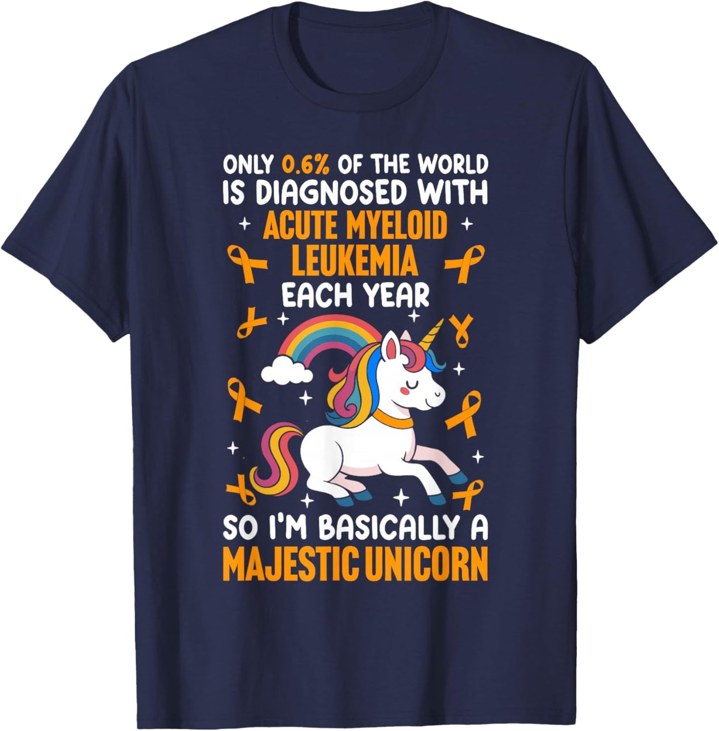 Acute myeloid Leukemia Warrior T-Shirt - T-Shirt | Navy