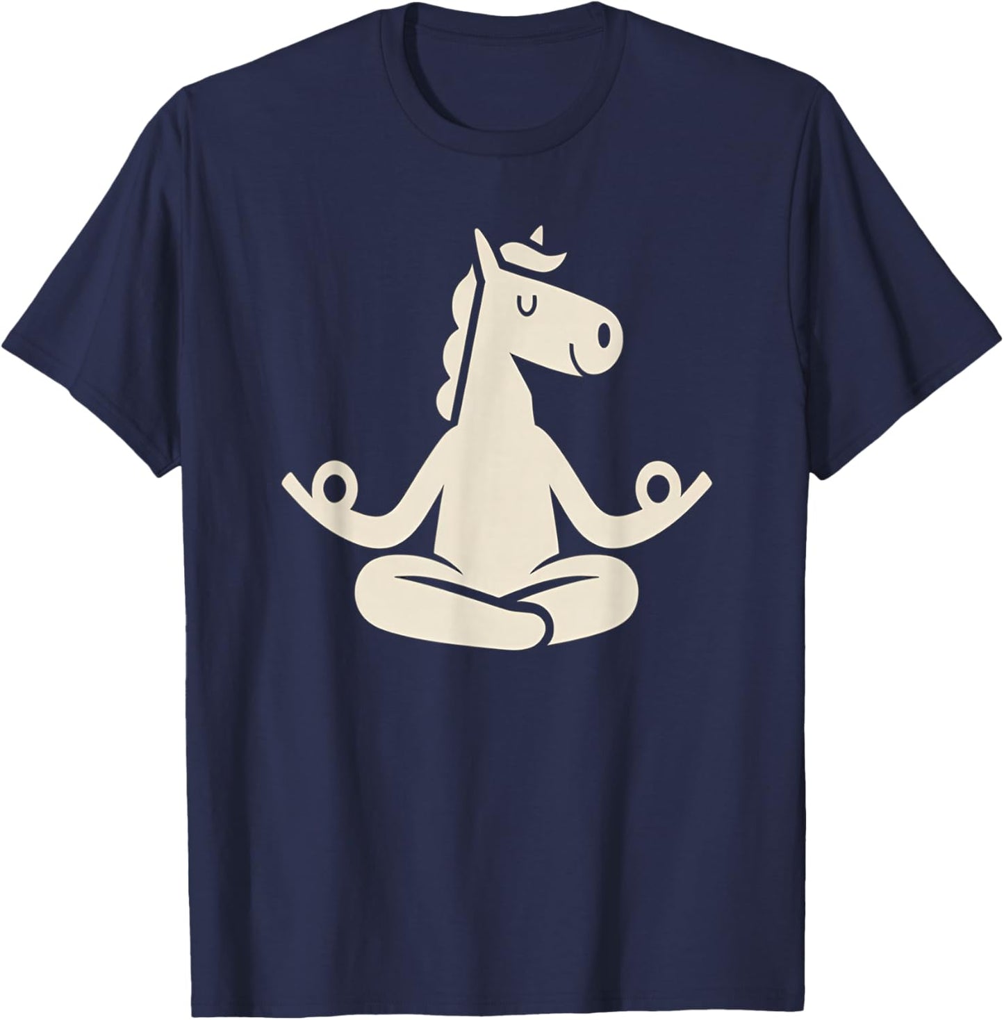 Meditating Horse Lotus Yoga Cool Chinese Year of The Horse T-Shirt - T-Shirt | Navy