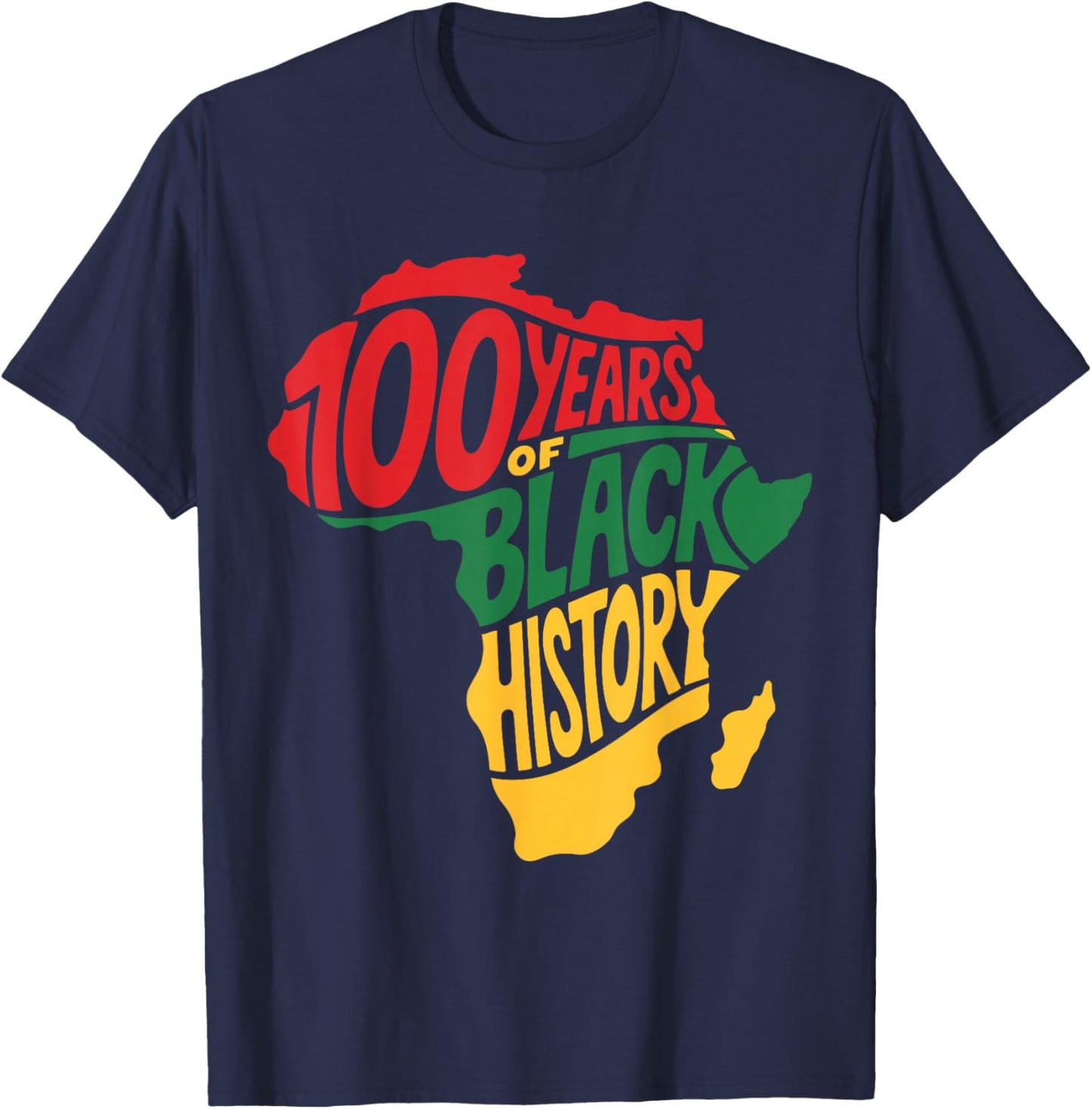 Vintage Black History Month 100 Years 1926 African American T-Shirt - T-Shirt | Navy