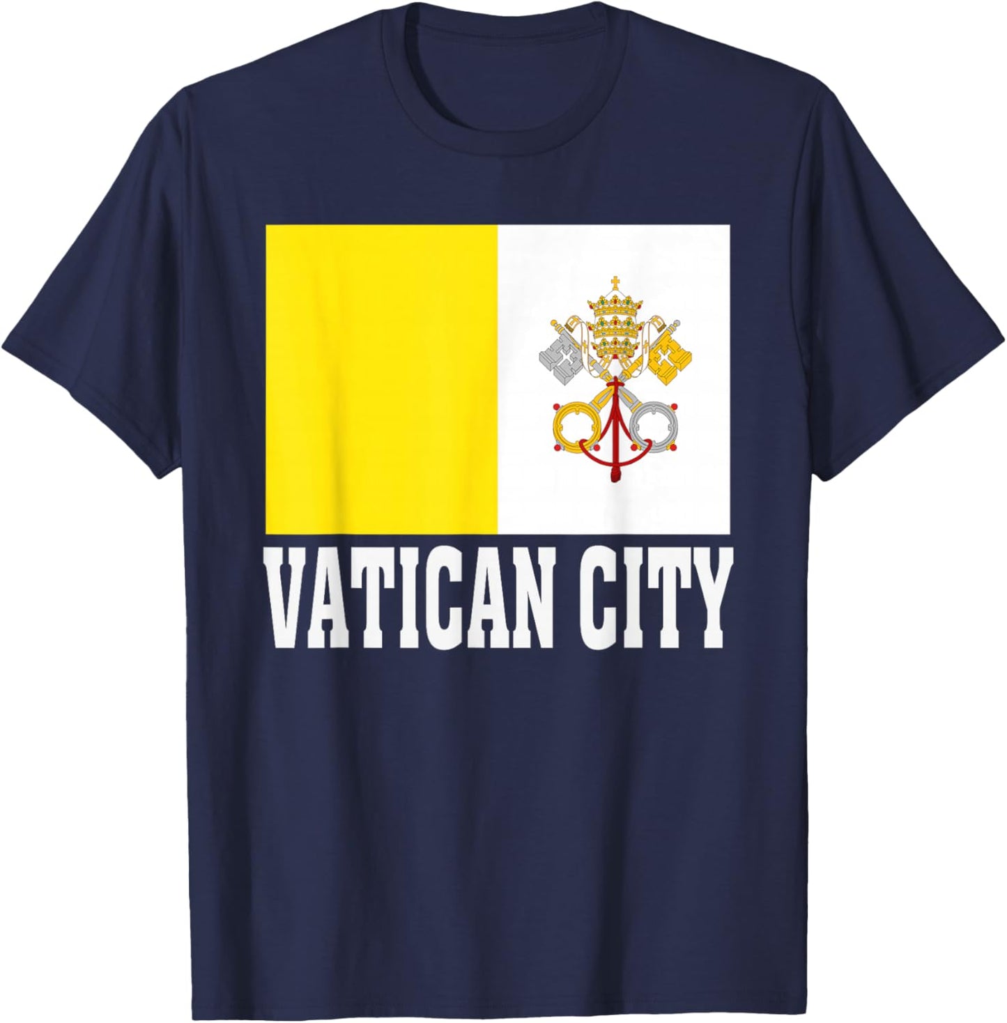 Vatican City Flag Patriotic National Roots Souvenir T-Shirt - T-Shirt | Navy