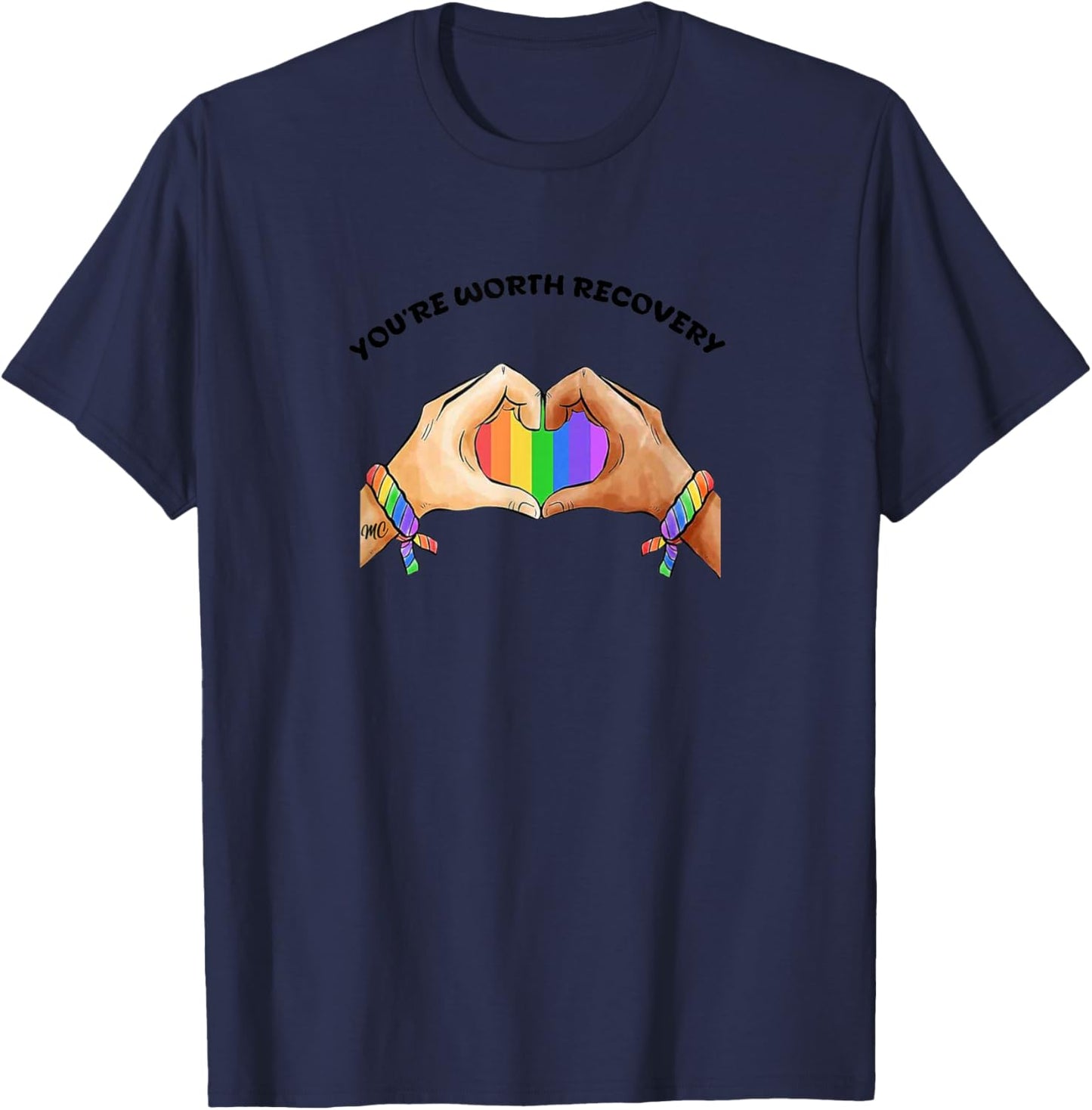 BFOREVERCO You’RE Worth Recovery T-Shirt - T-Shirt | Navy