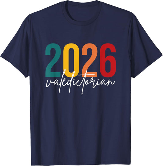 Valedictorian Class of 2026 T-Shirt - T-Shirt | Navy