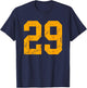 Distressed Orange Number 29 Jersey Player Uniform #29 T-Shirt - T-Shirt | Navy