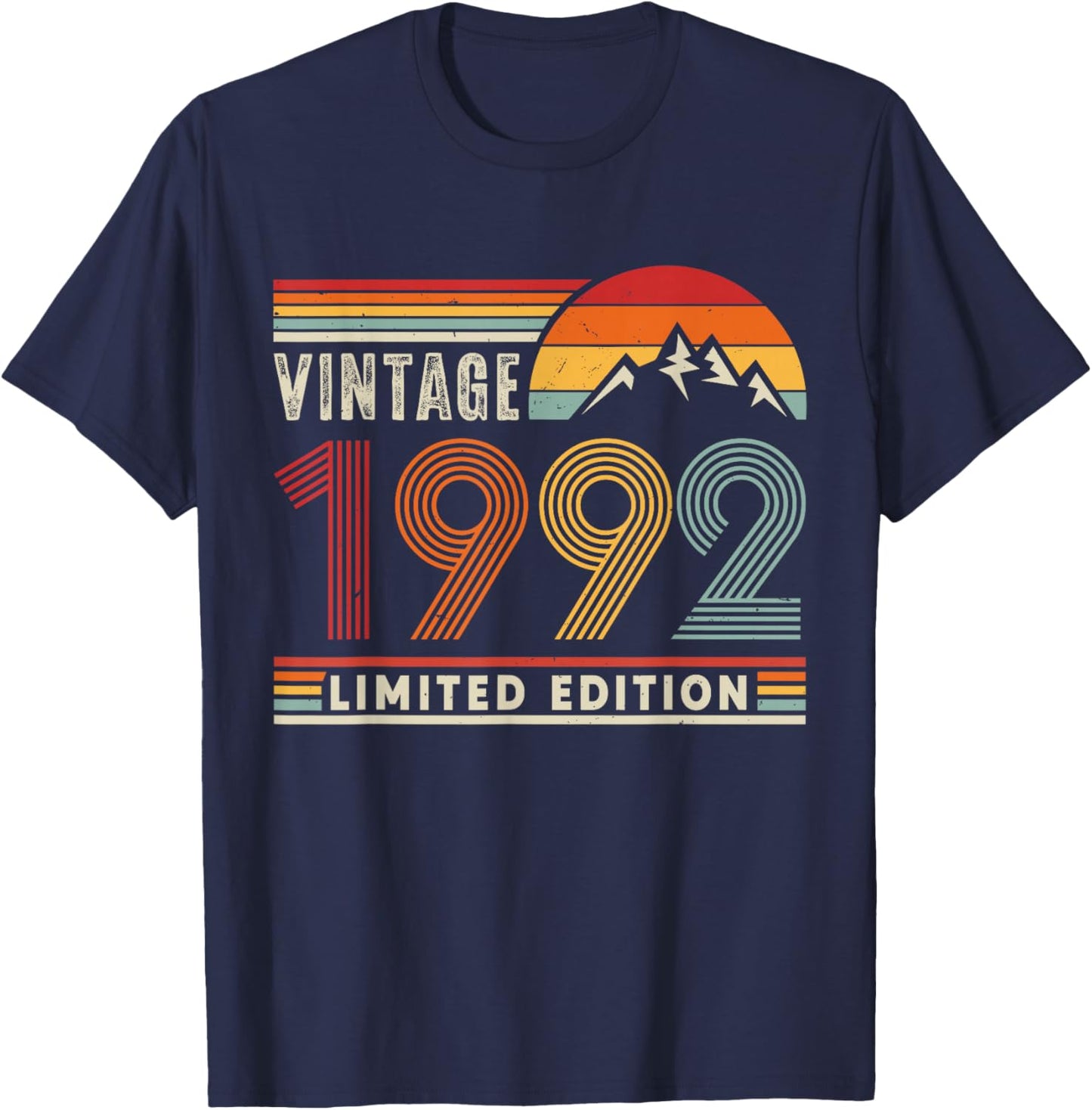 Vintage 1992 Limited Edition Retro 34th Birthday 34 Yrs Old T-Shirt - T-Shirt | Navy