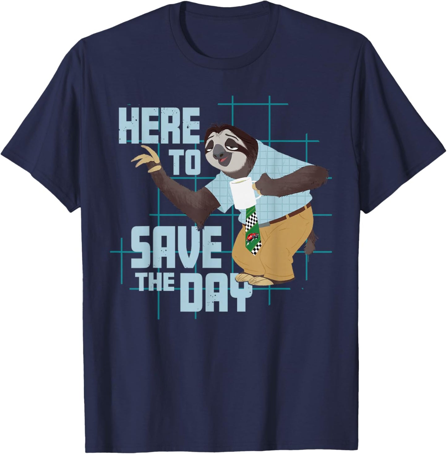 Disney Zootopia 2 Flash Sloth Here to Save The Day Funny T-Shirt - T-Shirt | Navy