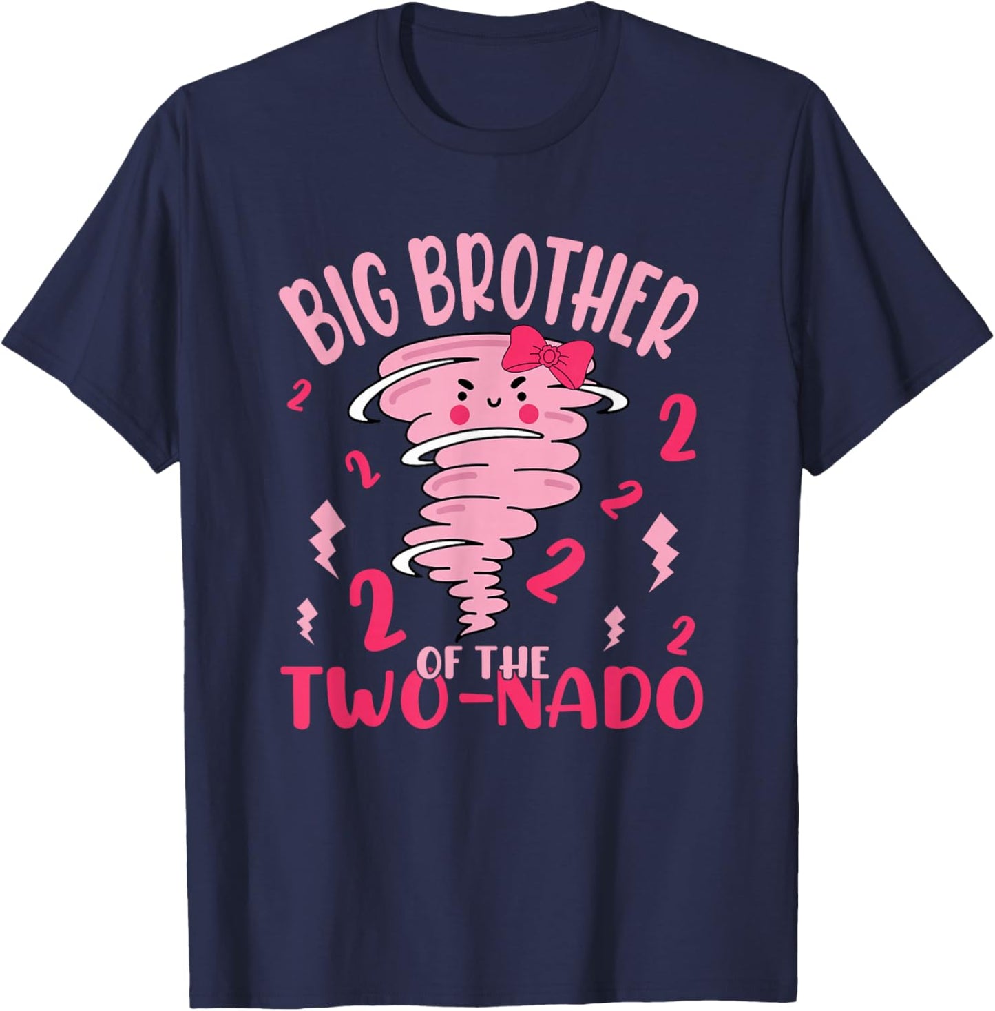 Big Brother of The Two-nado Tornado Theme 2nd Birthday Party T-Shirt - T-Shirt | Navy