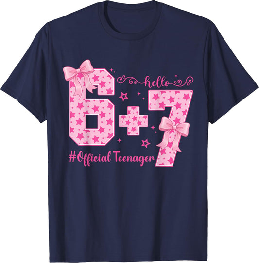 13th Birthday Official Teenager 13 Year Old Girls six Seven T-Shirt - T-Shirt | Navy