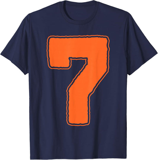 Number 7 7th Birthday Boy Seven Halloween Happy Birthday T-Shirt - T-Shirt | Navy