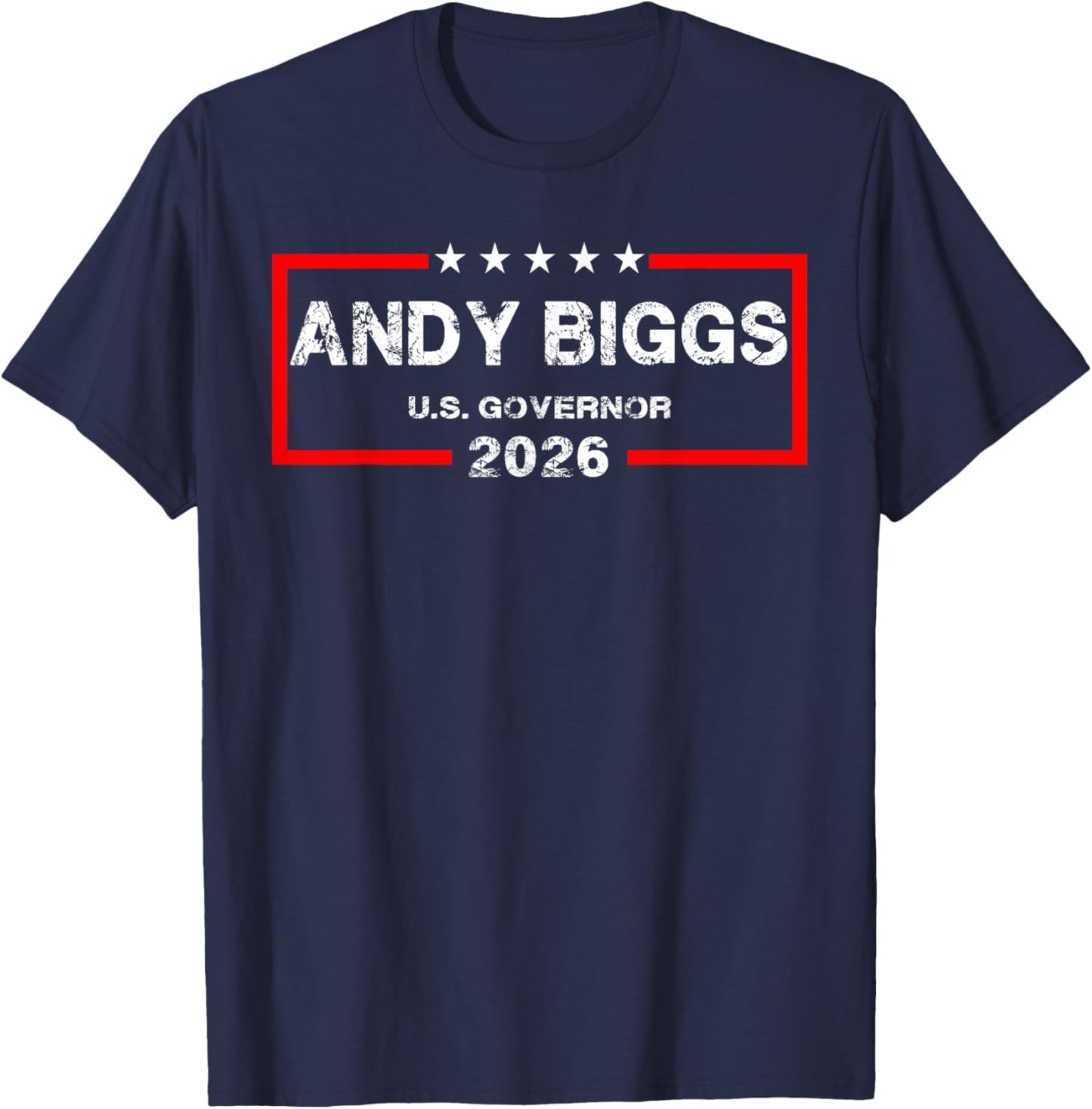 Andy Biggs for Governor of Arizona 2026 Retro US Flag T-Shirt - T-Shirt | Navy