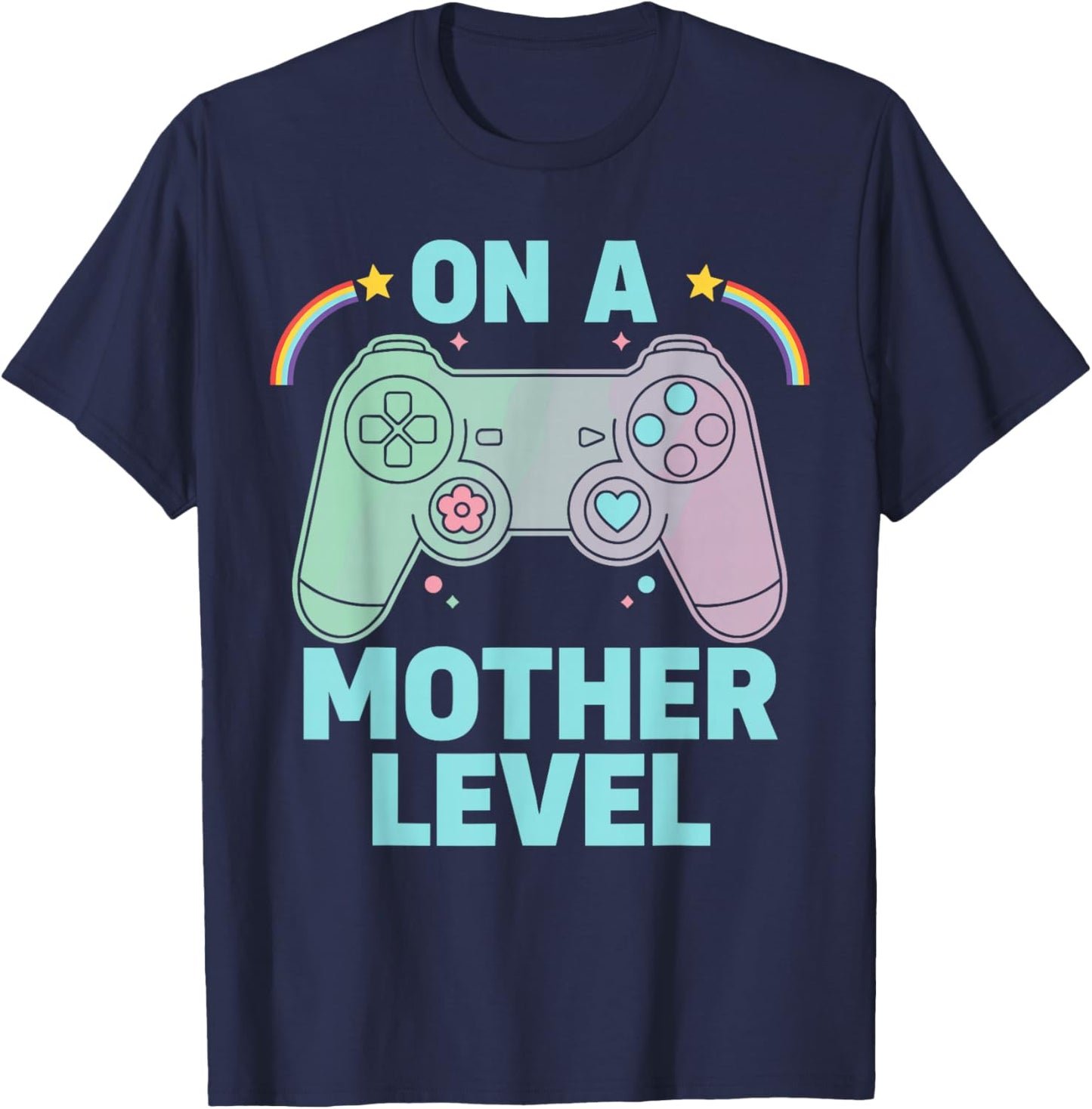 Gamer Mom Shirt , Cool On A Mother Level T-Shirt - T-Shirt | Navy