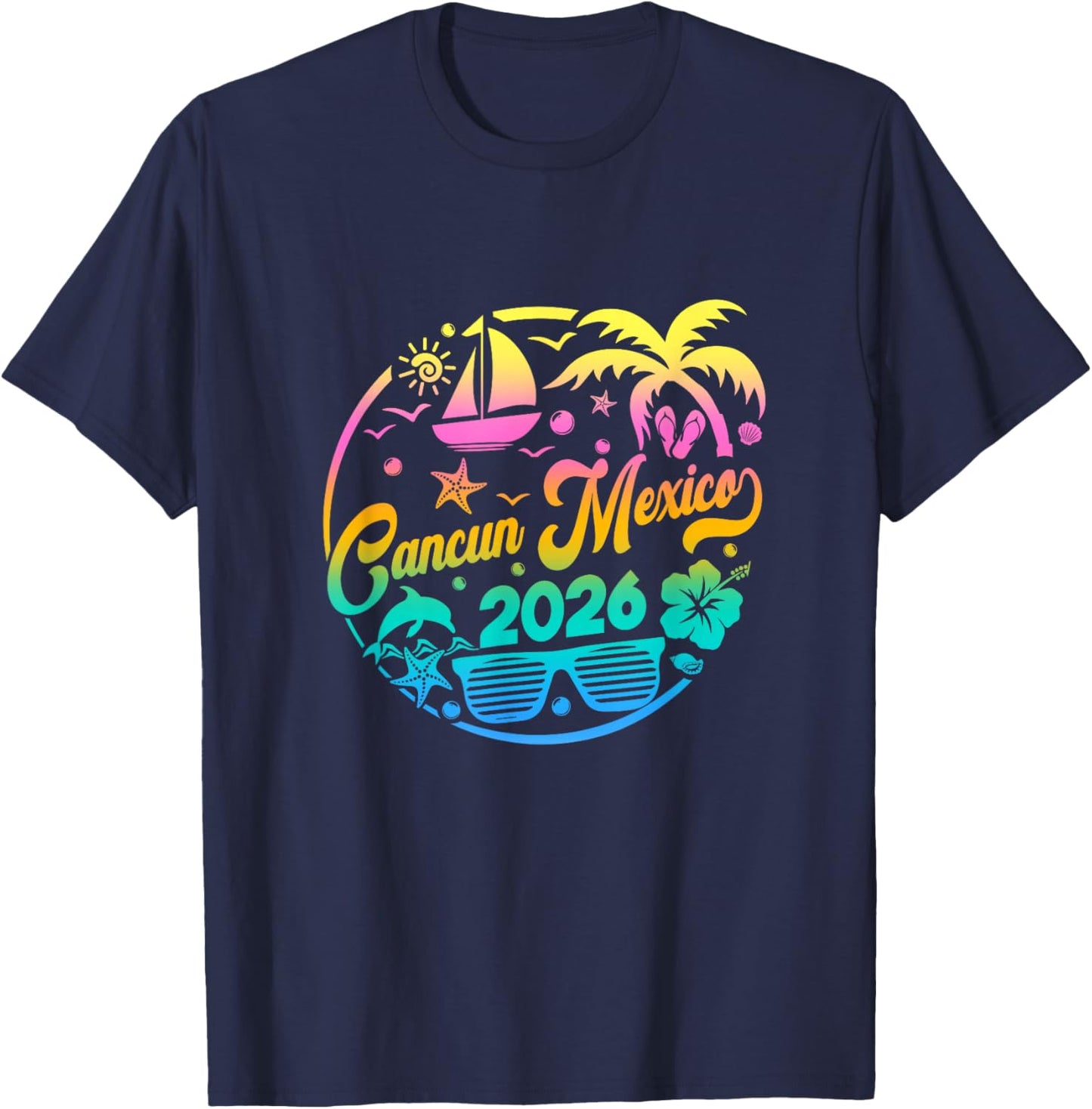 Cancun 2026 Family Vacation Beach Matching Group T-Shirt - T-Shirt | Navy