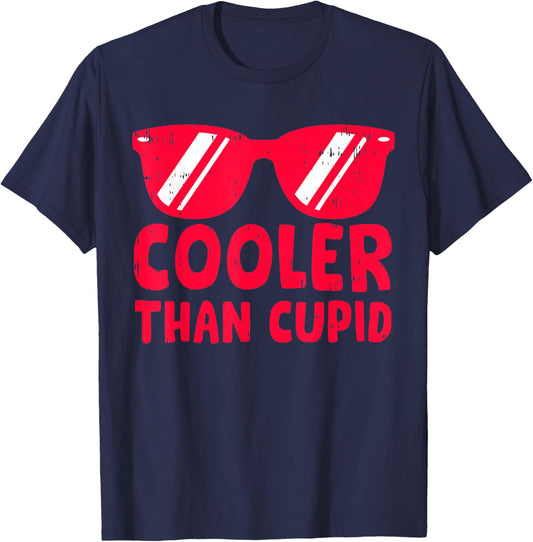 Cute Cooler Than Cupid Valentines Day for Teen Boys Girl Kid T-Shirt - T-Shirt | Navy