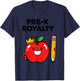 Pre K Royalty Cute Apple Preschool Teacher T-Shirt - T-Shirt | Navy