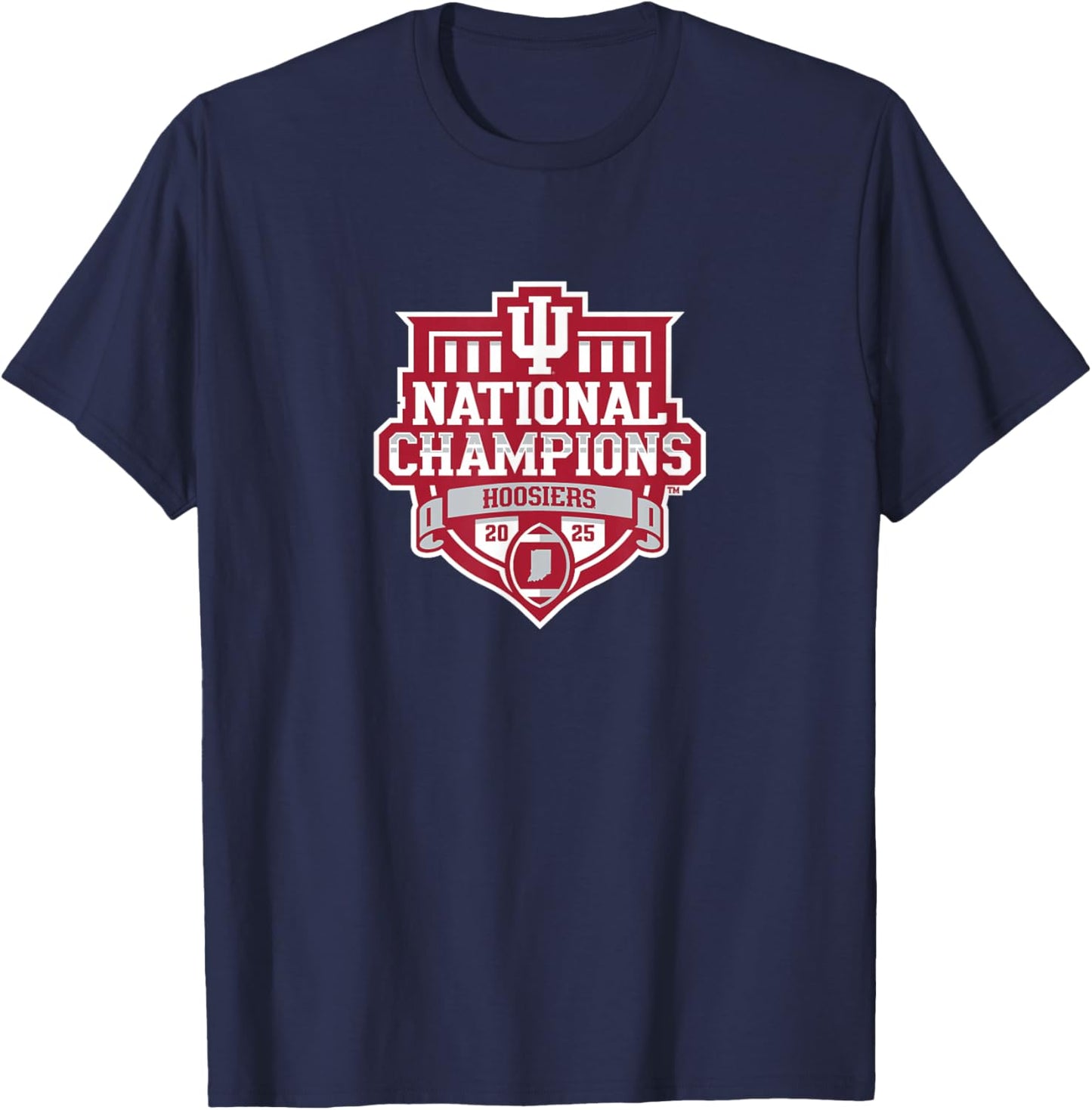 Indiana Hoosiers 2025-26 CFP National Champions (Black) T-Shirt - T-Shirt | Navy