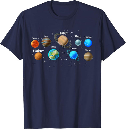 Solar System Planets & Galaxy Kids T-Shirt - T-Shirt | Navy