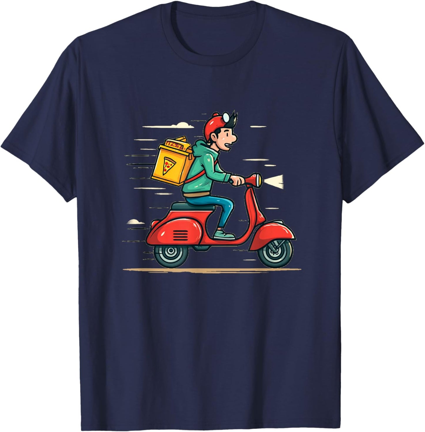 Funny Delivery Boy Costume for Pizza Lovers T-Shirt - T-Shirt | Navy