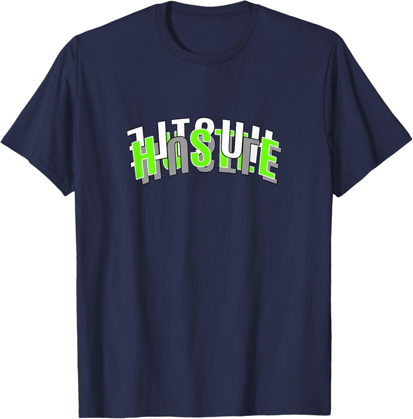 Green Color Hustle Every Which Way Green Graphic T-Shirt - T-Shirt | Navy