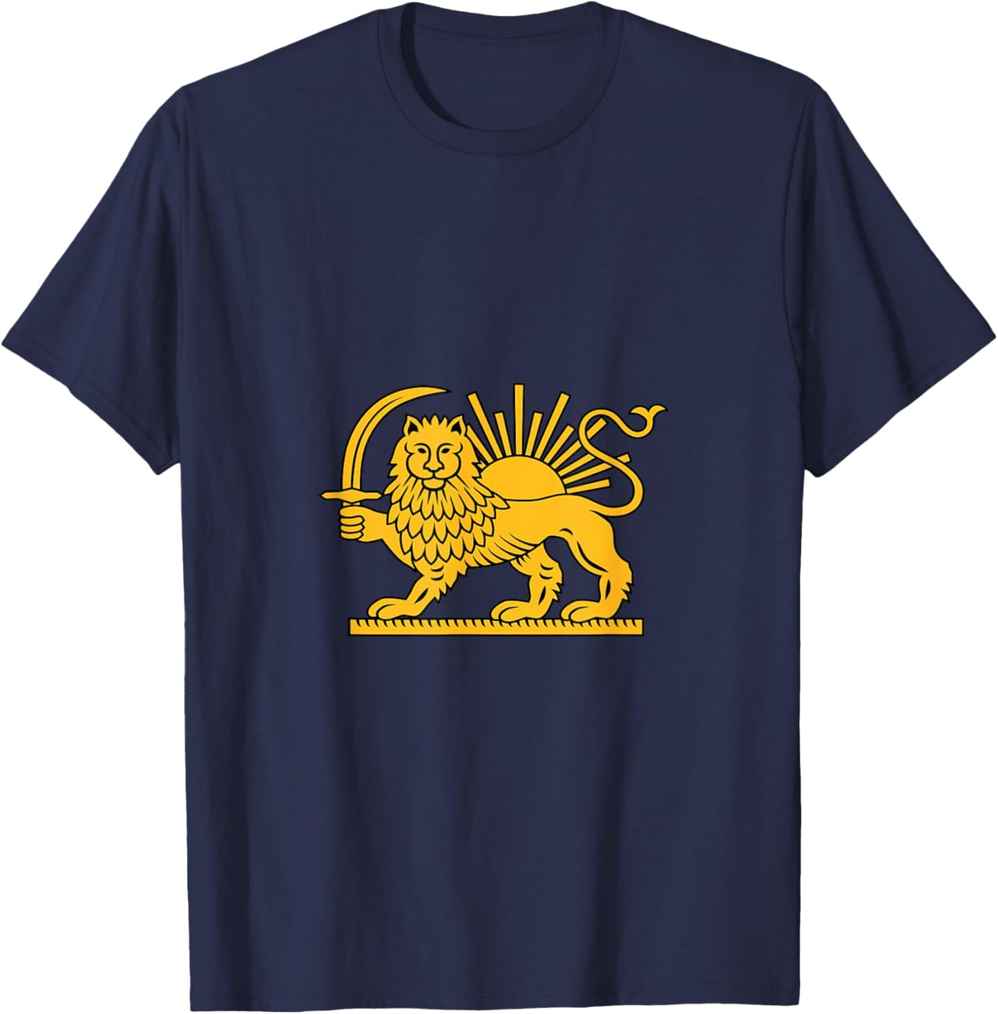 Shir o Khorshid Free Iran Revolution Lion and Sun Flag T-Shirt - T-Shirt | Navy