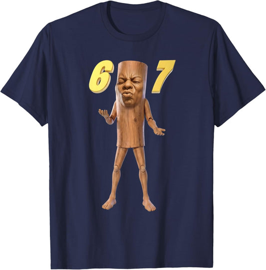 Funny Tung Tung Tung 67 Meme Triple T Speed Face Brainrot T-Shirt - T-Shirt | Navy
