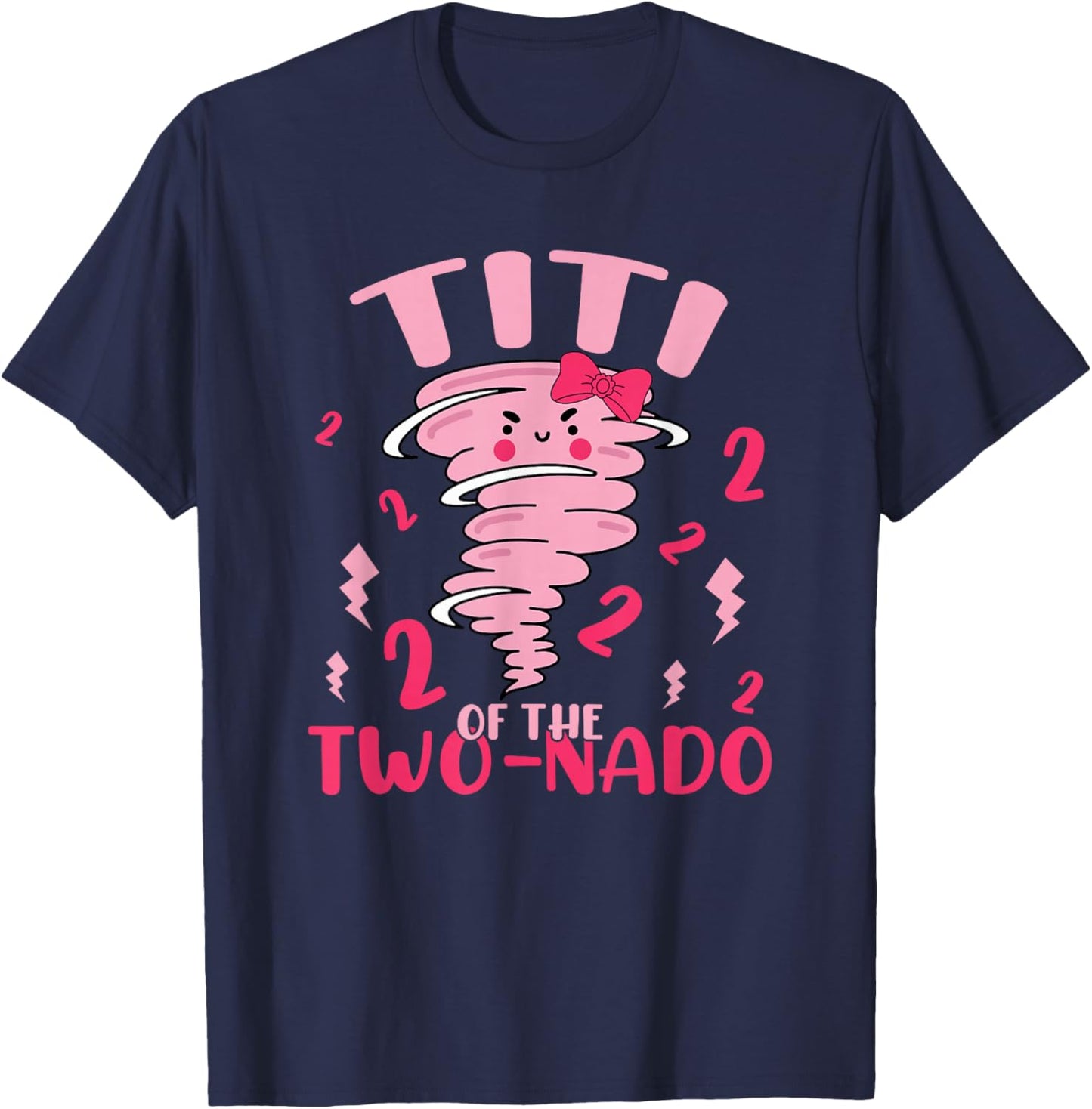 Titi of The Two-nado Tornado Theme 2nd Birthday Party T-Shirt - T-Shirt | Navy