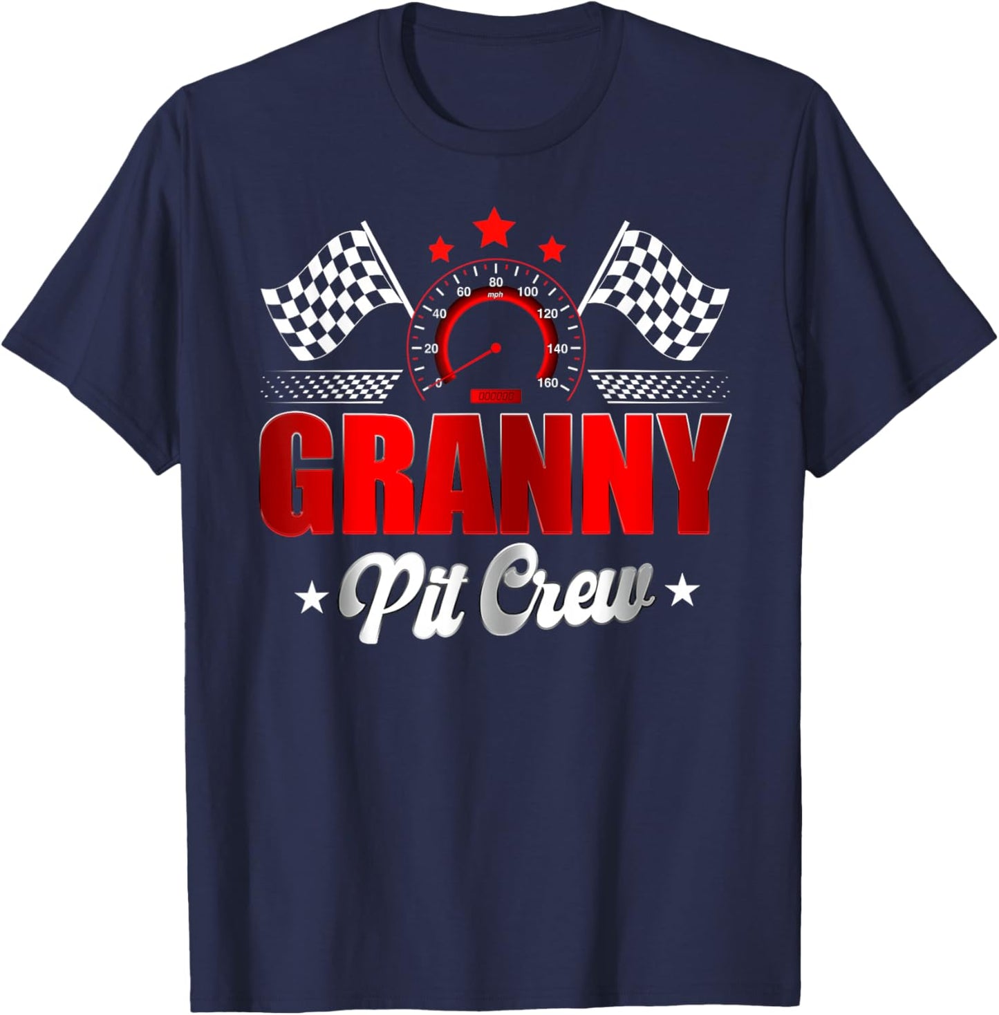 Granny Pit Crew Race Car Birthday Family Matching T-Shirt - T-Shirt | Navy
