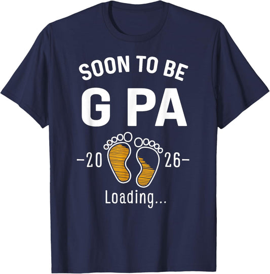 Soon to Be G Pa 2026 Loading Funny Pregnancy Announcement T-Shirt - T-Shirt | Navy