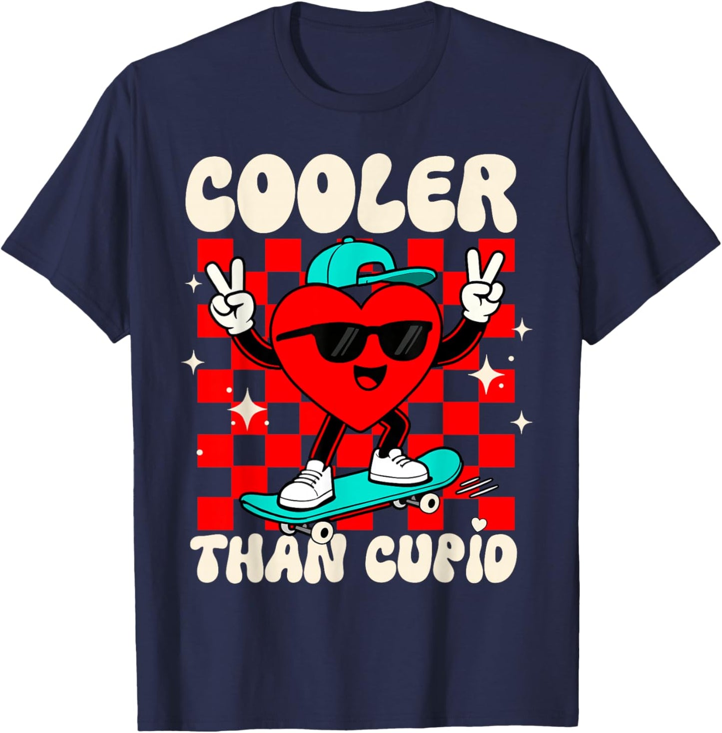 Cooler Than Cupid Valentines Day for Teens Kids Boys Girls T-Shirt - T-Shirt | Navy
