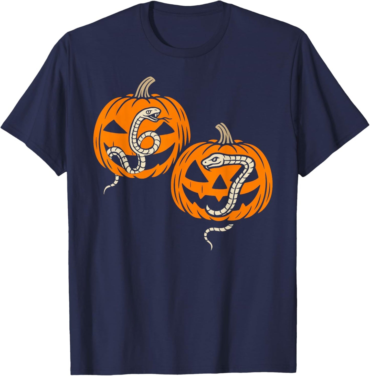 Snakes and Pumpkins 6 7 Halloween T-Shirt - T-Shirt | Navy