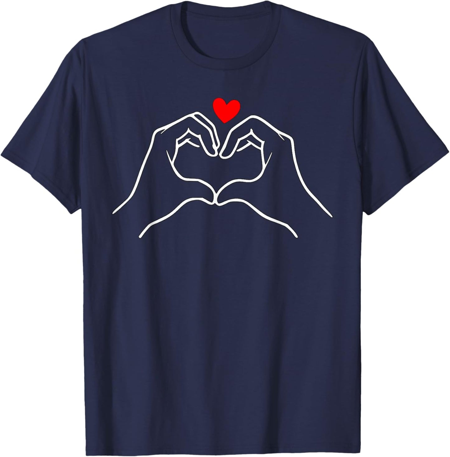 Valentine's Red Heart Cute Design .Men Women Valentine T-Shirt - T-Shirt | Navy