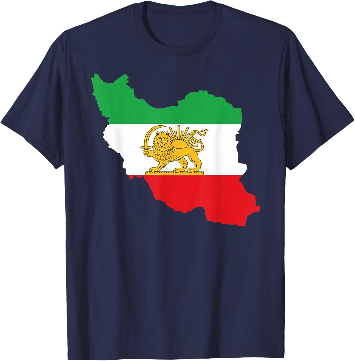 Iran Flag Map Lion Persian Iranian Men Women Kids T-Shirt - T-Shirt | Navy