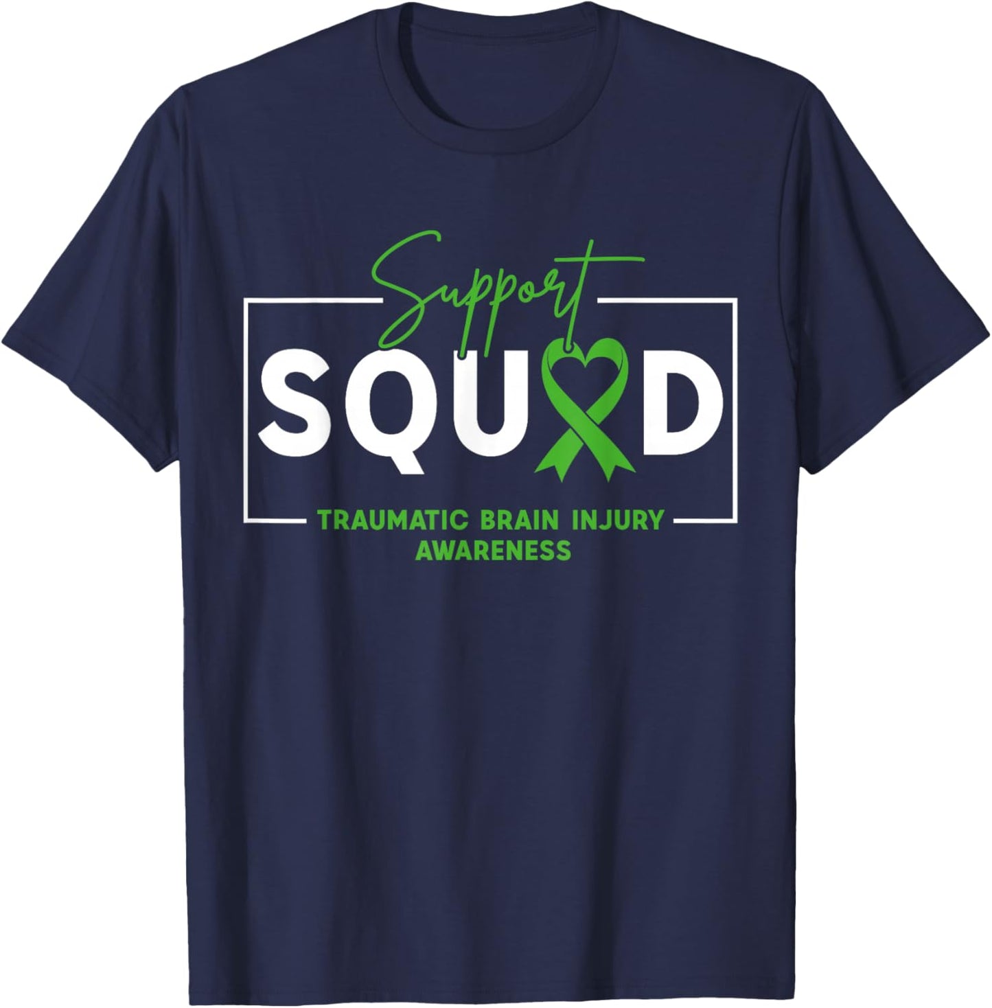 Support Squad TBI Traumatic Brain Injury Awareness Month T-Shirt - T-Shirt | Navy