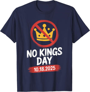 No Kings Day Patriotic No Kings Day 2025 Anti Crown T-Shirt - T-Shirt | Navy