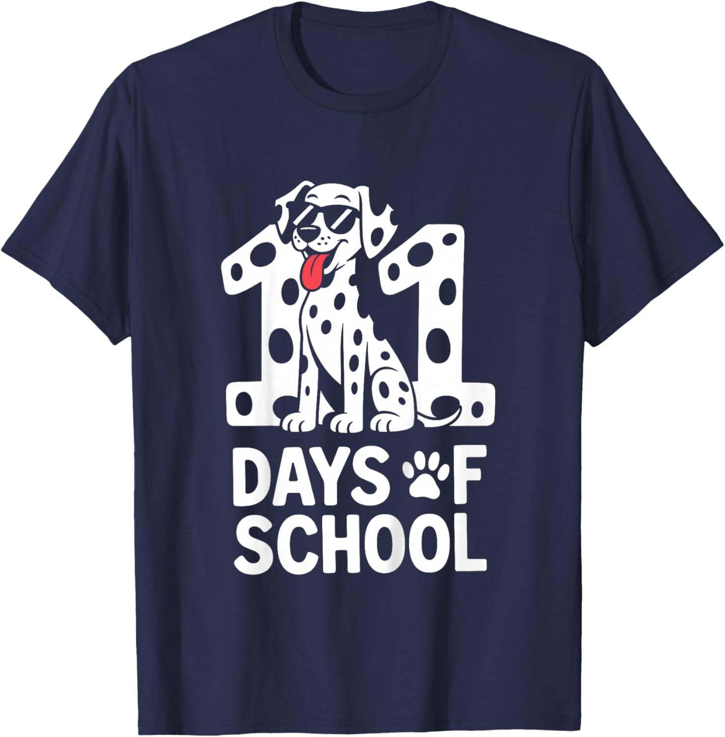 100 Days of School Dalmatian Dog Boy Kid 100th Day of School T-Shirt - T-Shirt | Navy